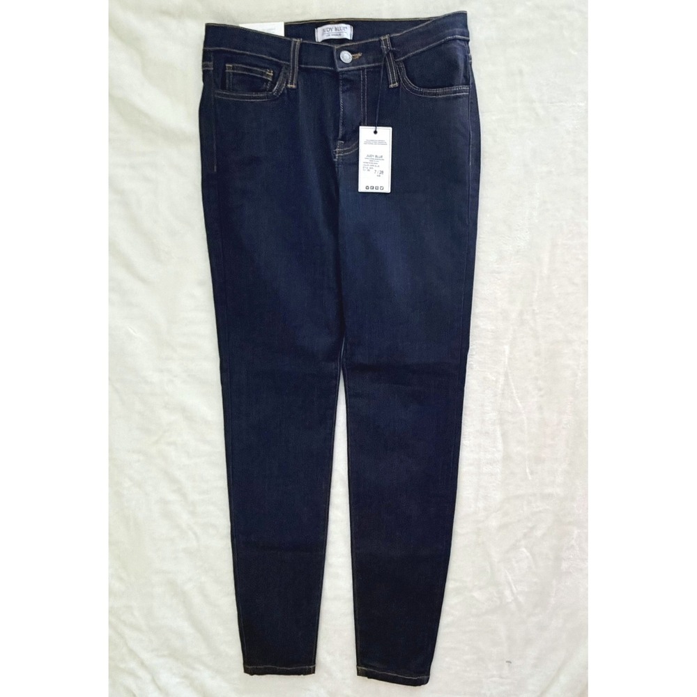 Judy Blue Skinny Jeans Womens 7/28 Dark Blue NEW Midrise Rayon Blend 8376 - Picture 5 of 9